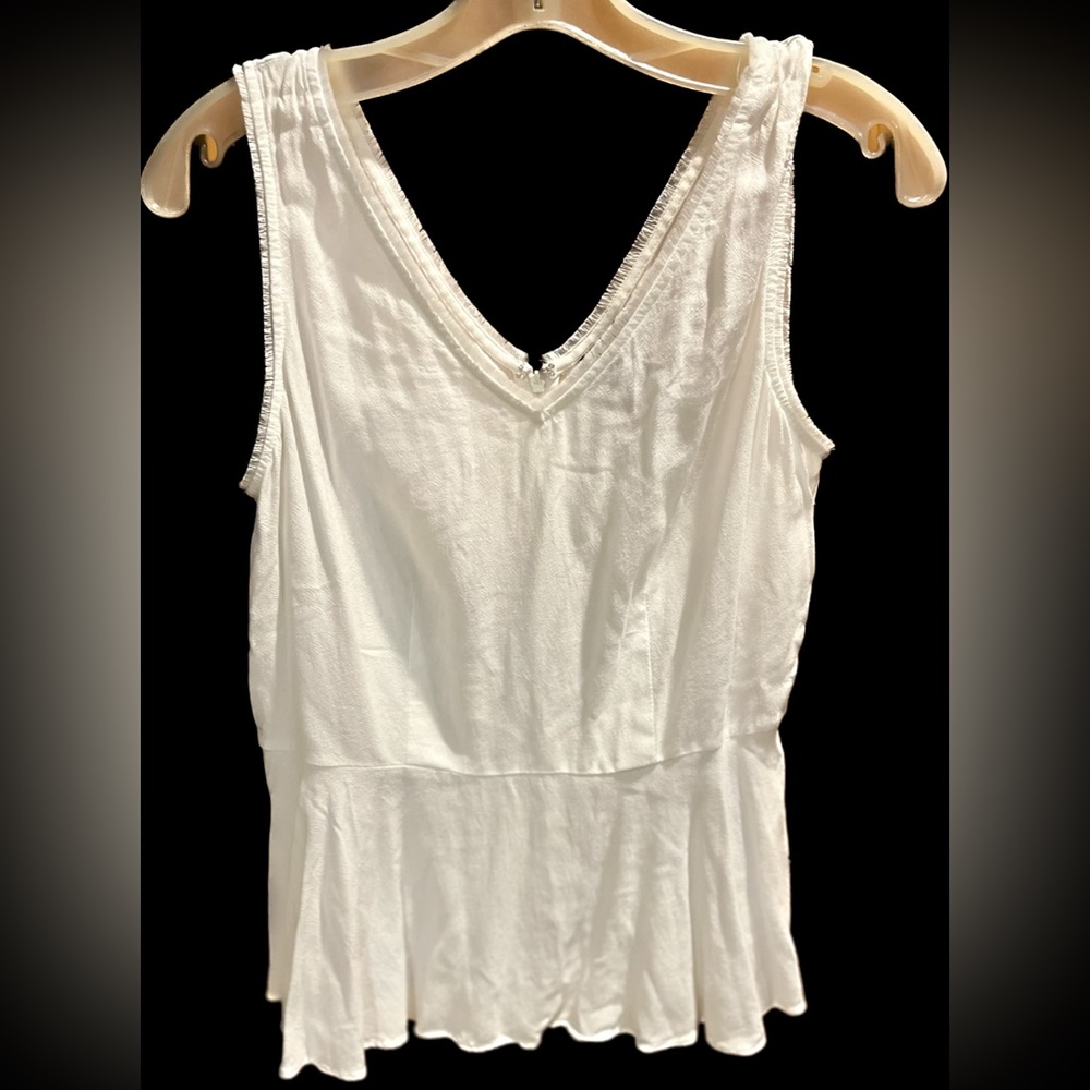 Worthington White Peplum Tank Top Size 6